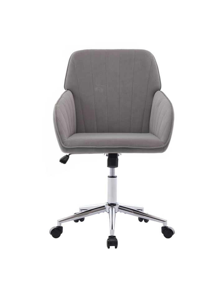 Buerostuehle in Grau ergonomisch Sitzhöhe 50-59 cm 360 Grad drehbar