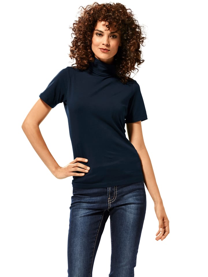 Rollkragen-Shirt in marine