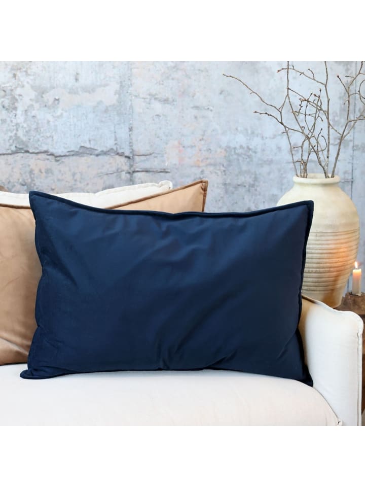Aix Kissebezug Velour 70x50cm in indigo blue