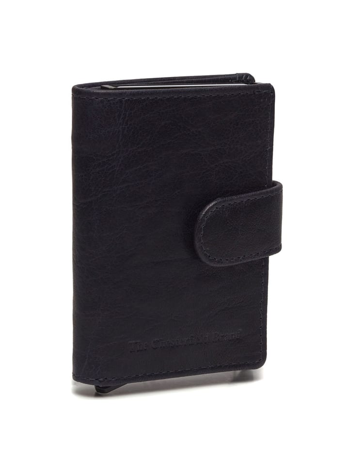 Prague Kreditkartenetui RFID Schutz Leder 7 cm navy