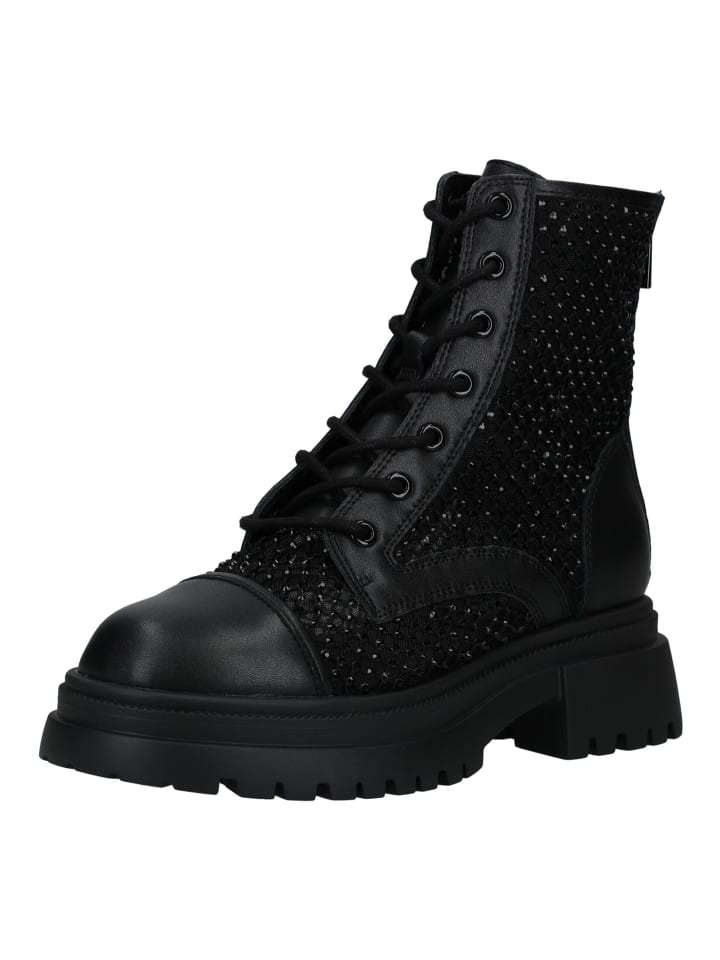 Stiefelette Schwarz Kombi