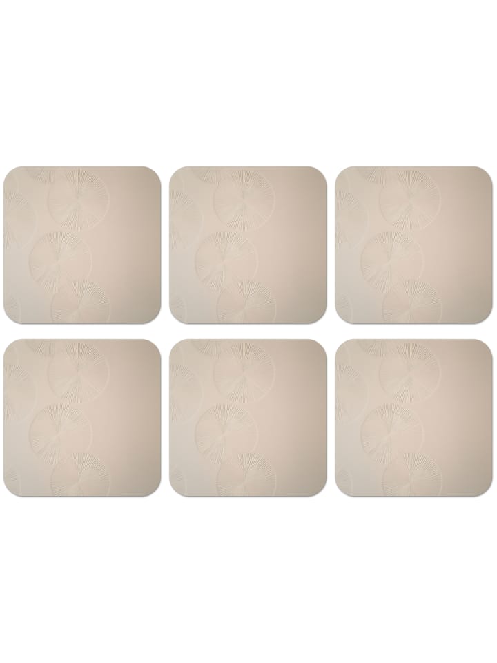 Glasuntersetzer 6er-Set Kreisrelief