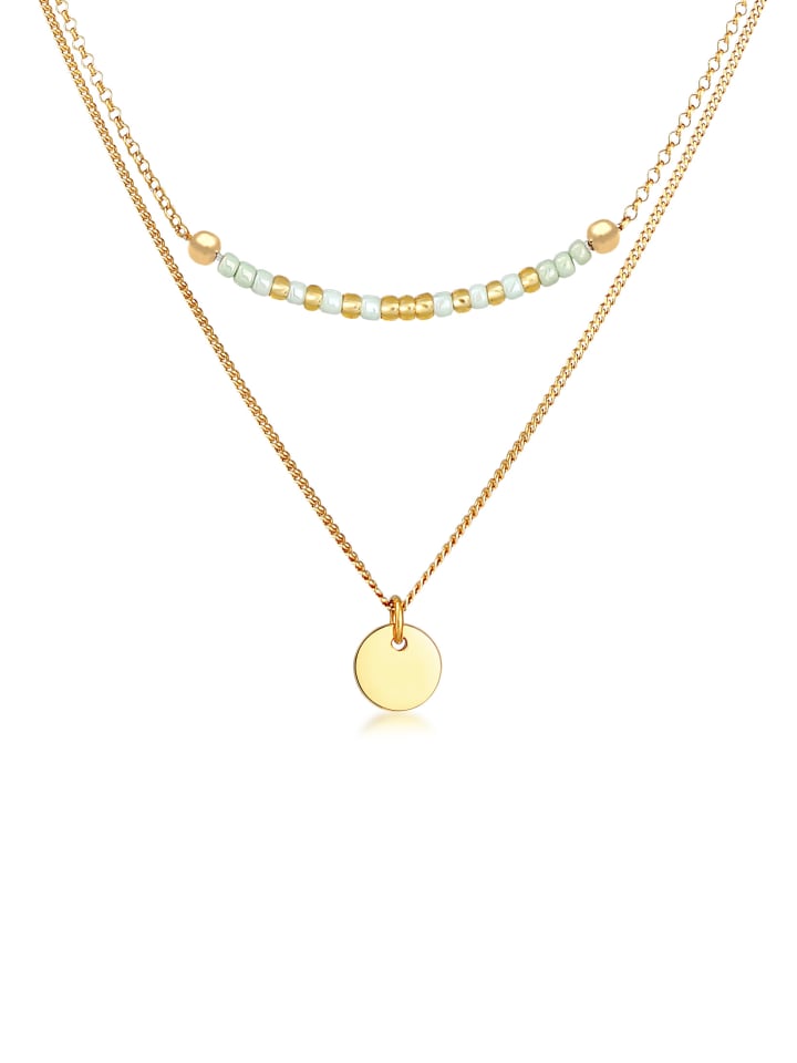 Halskette 925 Sterling Silber Plättchen in Gold