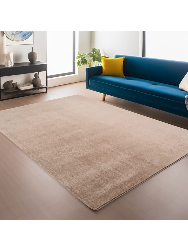 Kurzflor Teppich Joy 1400 in Beige