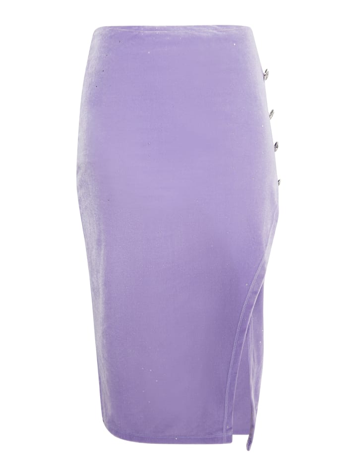 Damen Samtrock Mit Glitzer in Lavendel