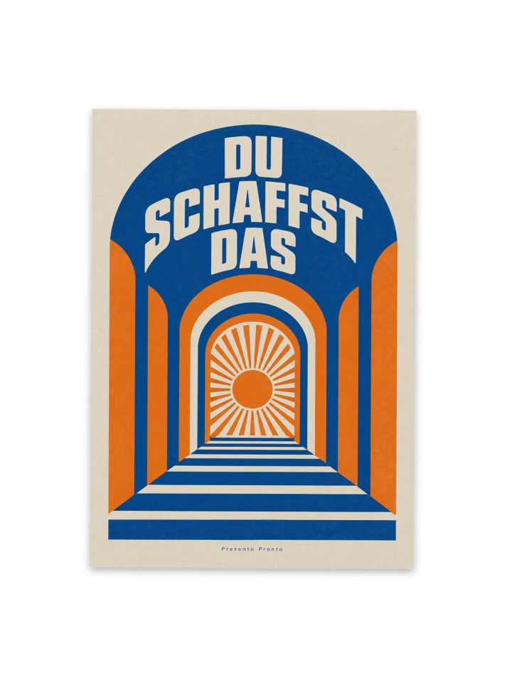 Postkarte Sonnenaufgang kraftvoll Design mit Sp... in Weiß