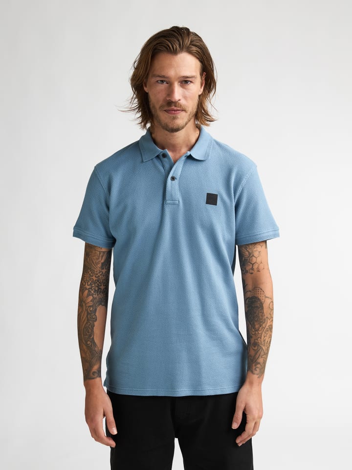 Kurzarm-Poloshirt Aceite in Blau