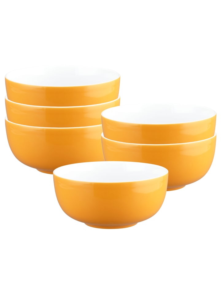 6er Set Müslischalen Liberty Pure Colors in ø 15 cm in Mango Orange
