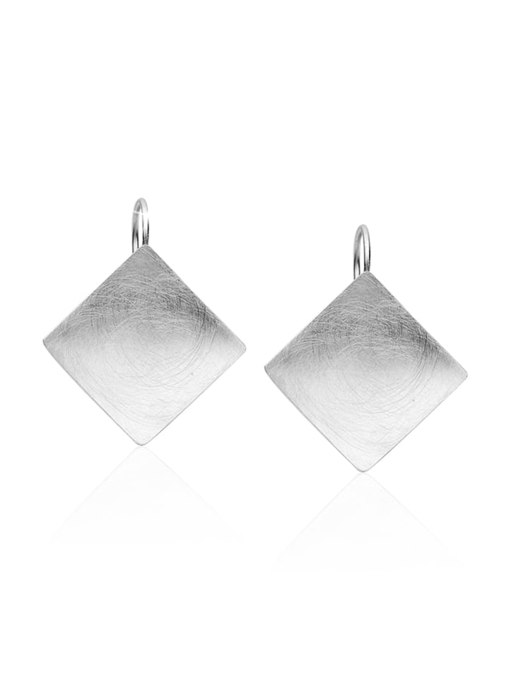 Ohrringe 925 Sterling Silber Geo, Viereck in Silber