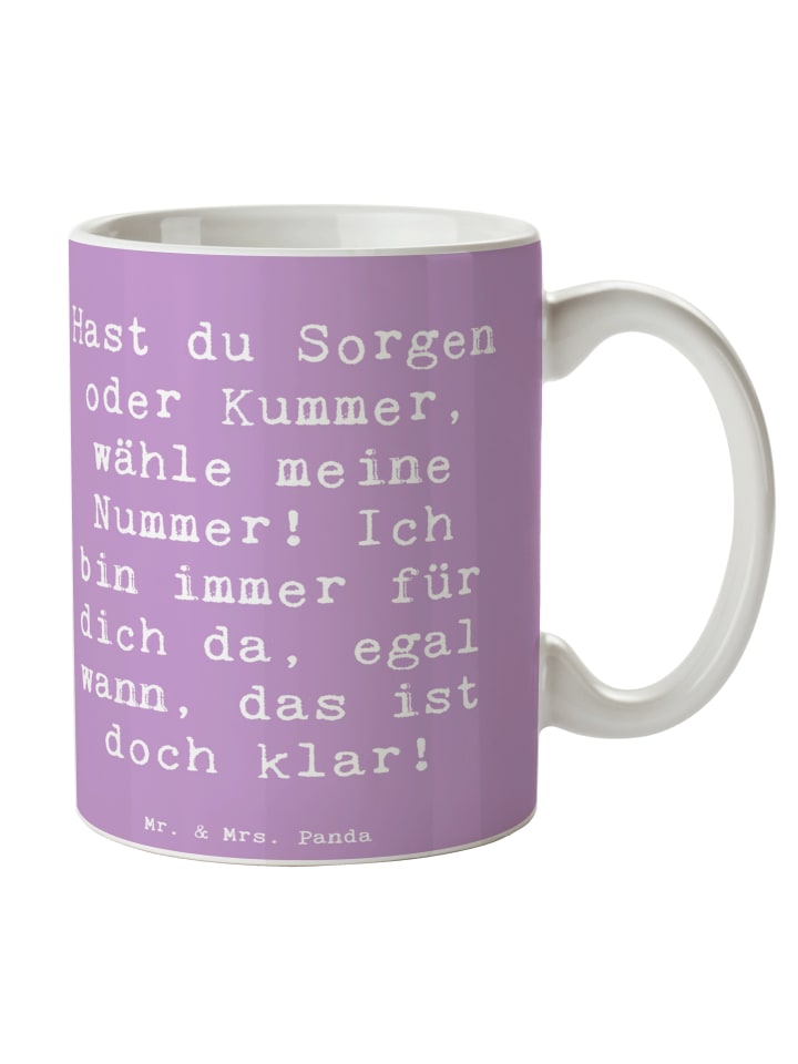 Tasse Trost Nummer mit Spruch in Lavendeltraum