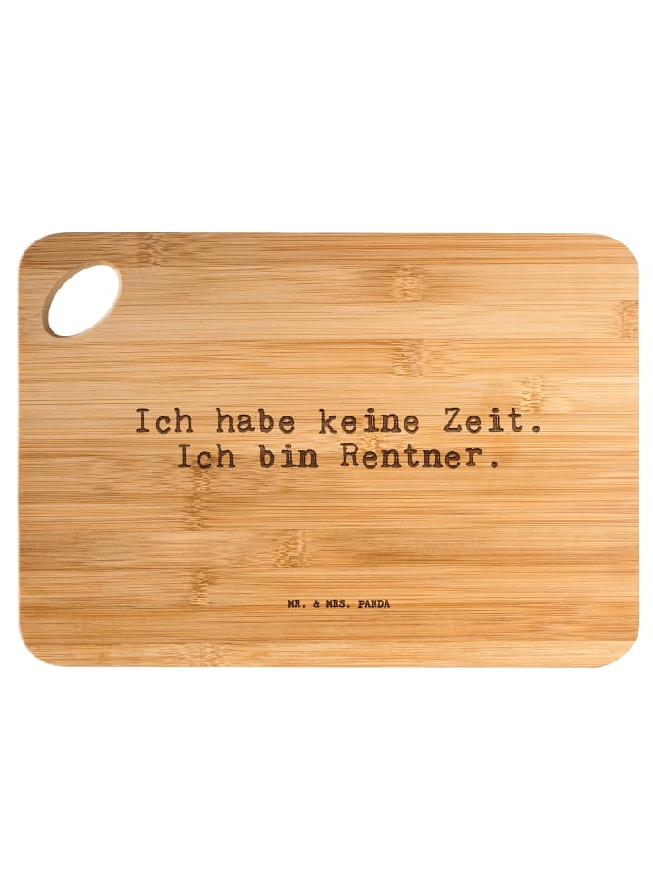 Schneidebrett Ich habe keine Zeit.... mit Spruch in Braun