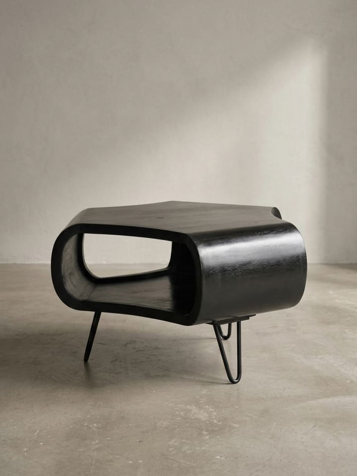 Couchtisch 60x60x35 cm Mango Massivholz Metall Sofatisch,