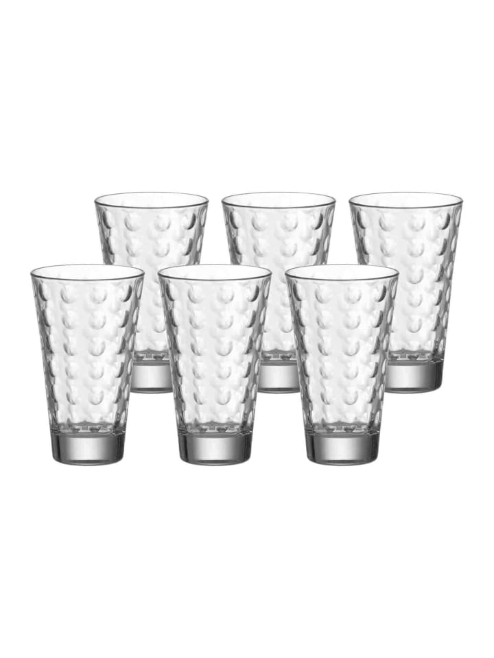 6er Set Trinkgläser Optic in 200 ml in transparent