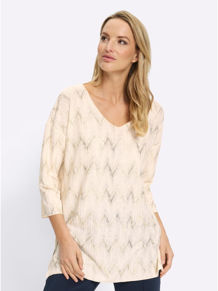 T-Shirt in champagner-goldfarben-bedruckt