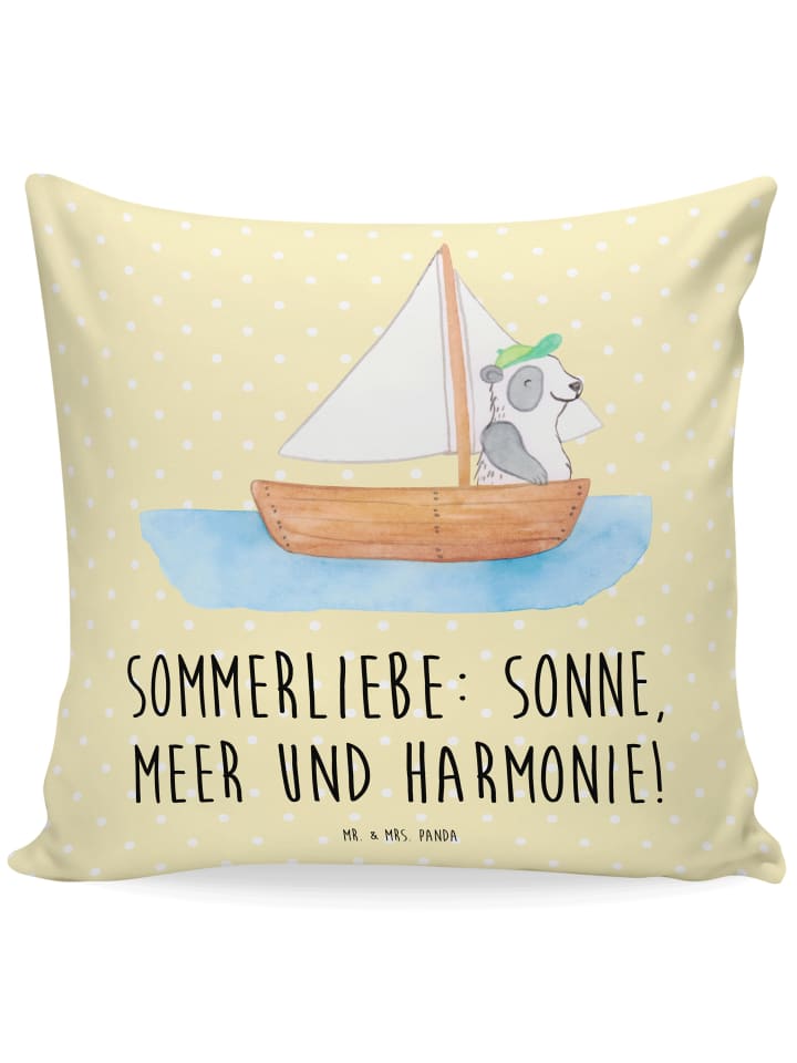 Kopfkissen Sommerliebe mit Spruch in Gelb Pastell