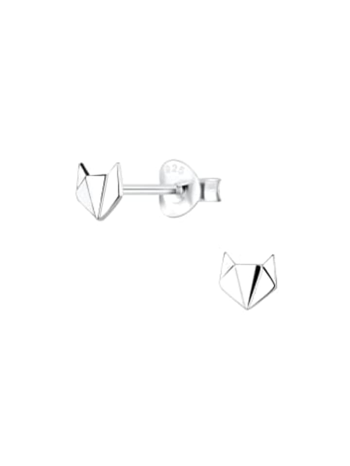 Ohrringe, Ohrstecker ORIGAMI FUCHSKOPF in 925 Sterling Silber, 2-tlg.