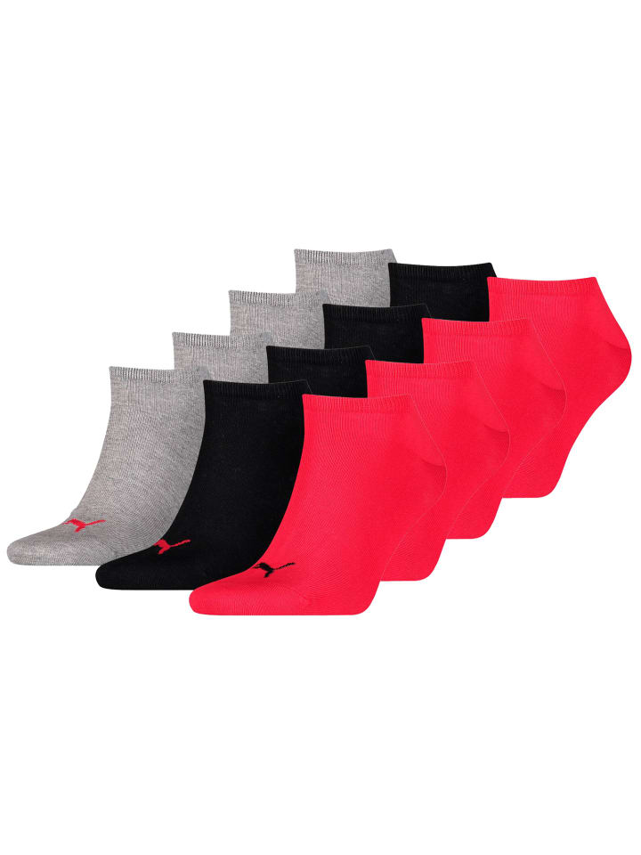 Socken PUMA UNISEX SNEAKER PLAIN 12P in 232 - black / red