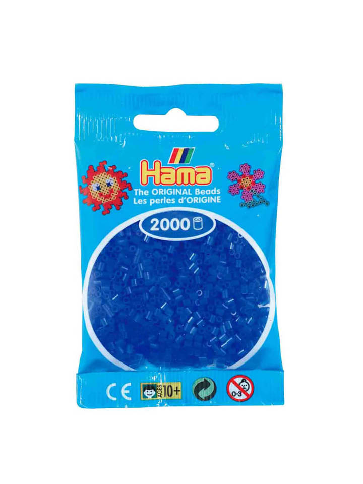 Beutel mit 2000 Mini-Bügelperlen neonblau - ab 10 Jahren