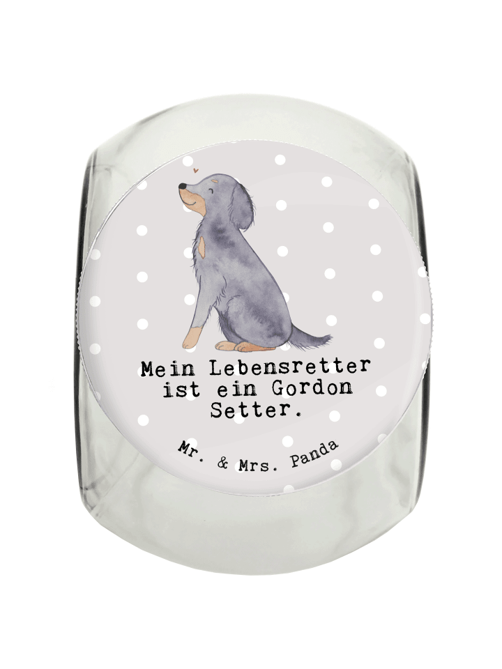 Leckerli Glas Gordon Setter Lebensretter mit Sp... in Grau Pastell