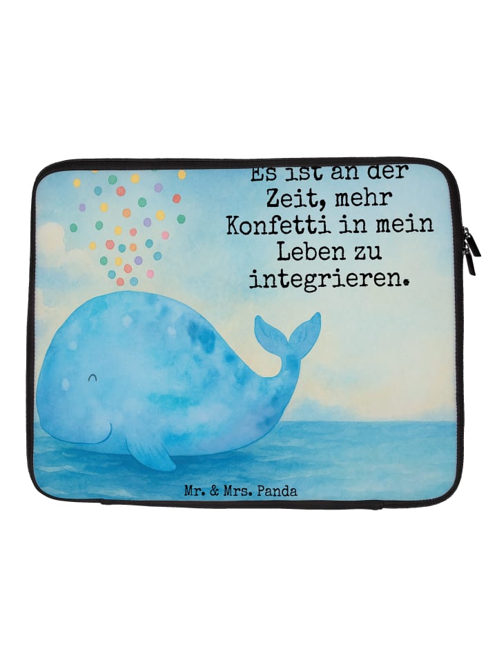 Laptop Tasche Wal Konfetti Design mit Spruch in Weiß