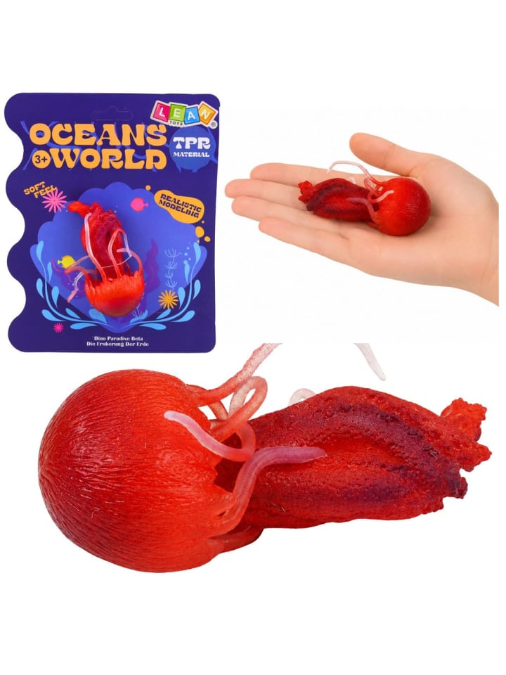 Quallen-Gummifigur, dehnbar, realistisches Meerestier, 9 cm