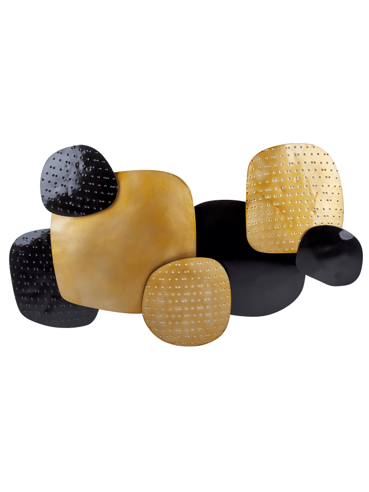 Wandobjekt HAFNIUM in Schwarz/Gold - (W) 80 x (H) 48 x (L) 5 cm Horizontal