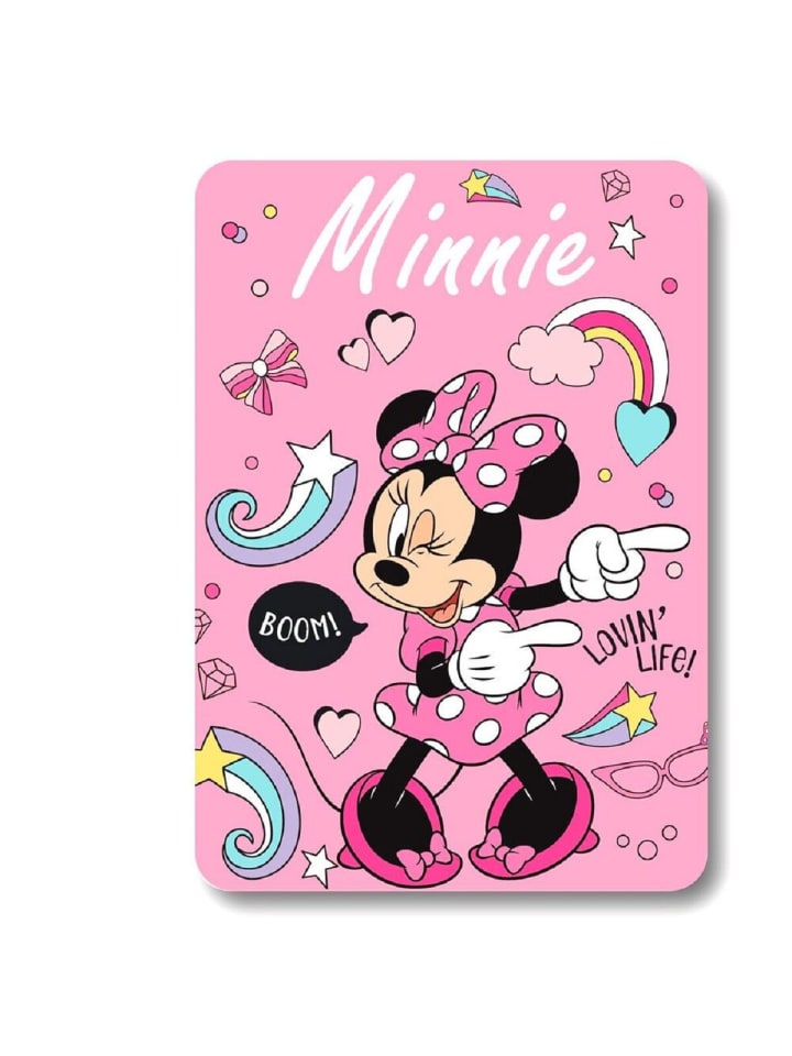 Disney Minnie Maus Kuscheldecke für Kinder für extra Komfort in Rosa
