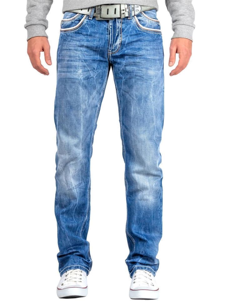 Herren Regular Fit Jeans Stonewashed in Blue