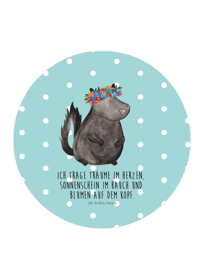 Magnet Stinktier mit Spruch in Türkis Pastell