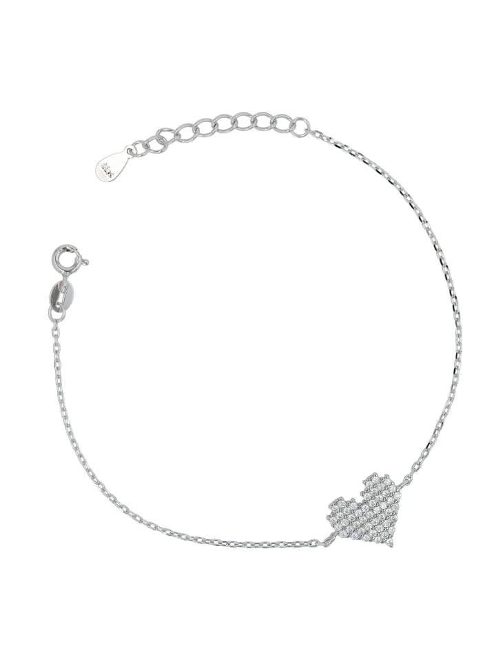 Damen Armband aus 925 Silber mit Zirkonia 17+3 cm in silber