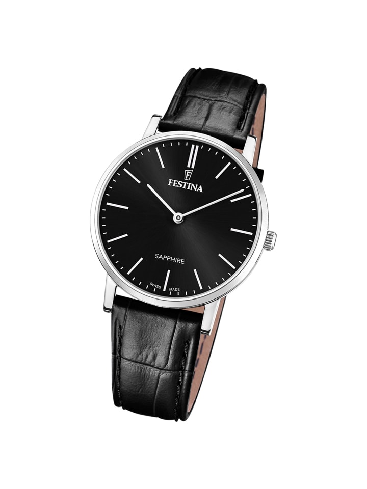 Analog-Armbanduhr Festina Swiss Made schwarz mittel (ca. 39mm)
