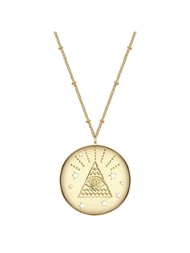 Halskette Allsehendes Auge aus Sterling Silber in gelbgold