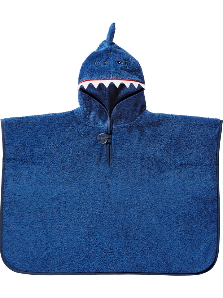 Frottier Kinder-Poncho in blau