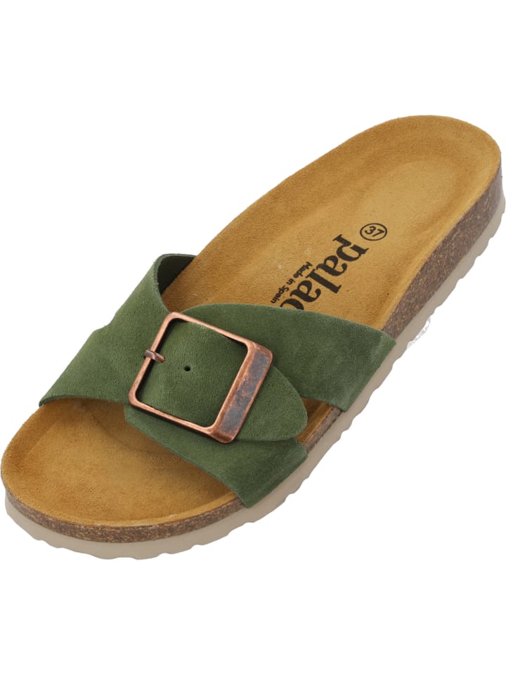 Pantoletten Tinos Premium Leather in Khaki