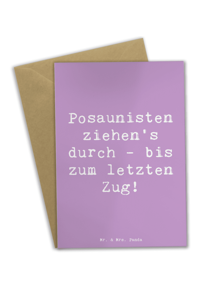 Grußkarte Spruch Trombone Durchzieher mit Spruch in Lavendeltraum