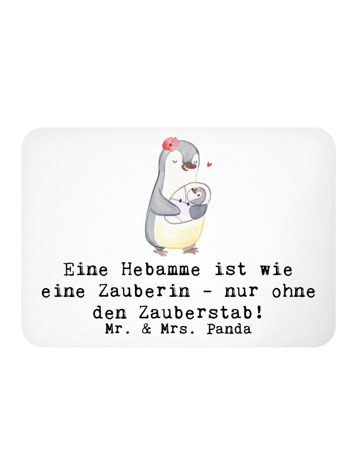 Magnet Hebamme Magie mit Spruch in Weiß