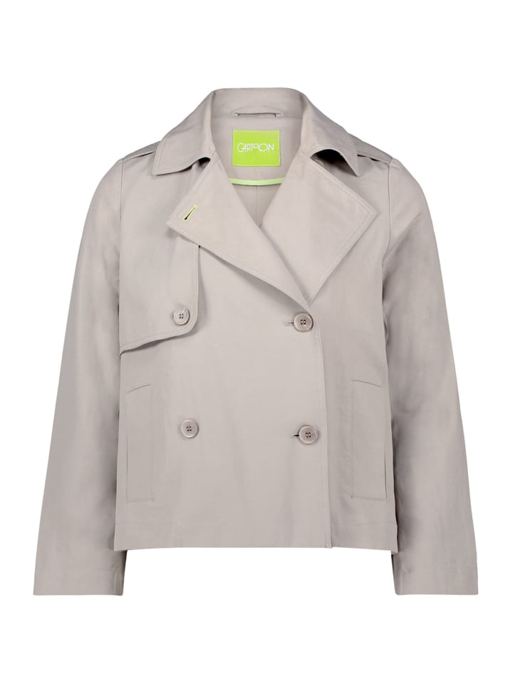 Kurztrench mit Taschen in Taupe