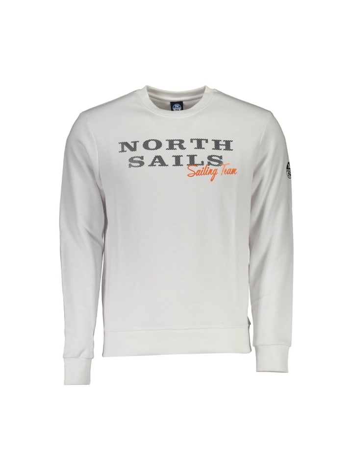 Weiß Baumwolle Herren Sweatshirt
