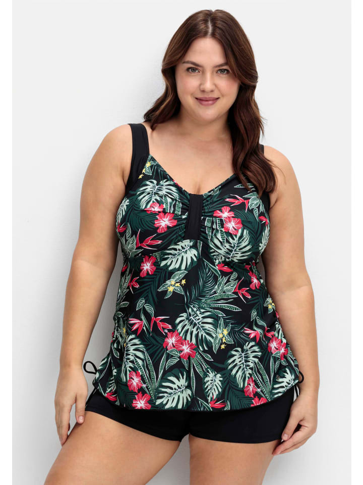 Tankini-Top in schwarz-gemustert