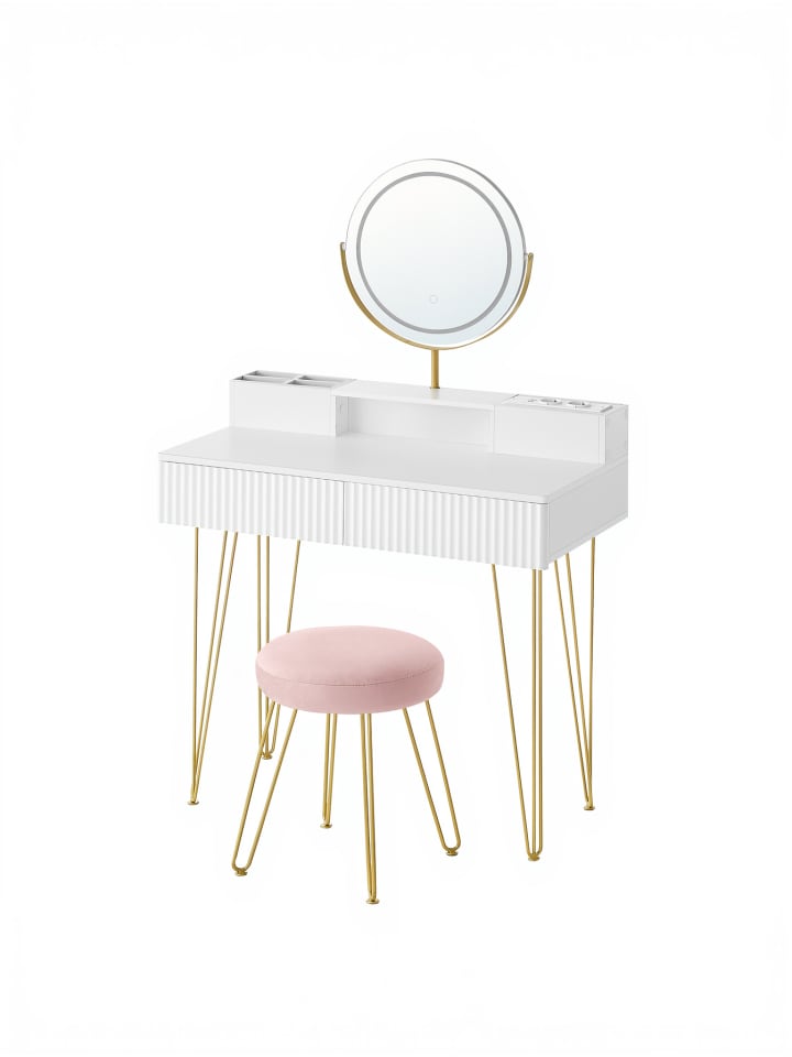 Schminktisch Giana in Weiß - (B)40 x (H)134.6 x (T)80 cm