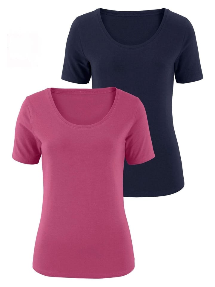 T-Shirt in beere, navy