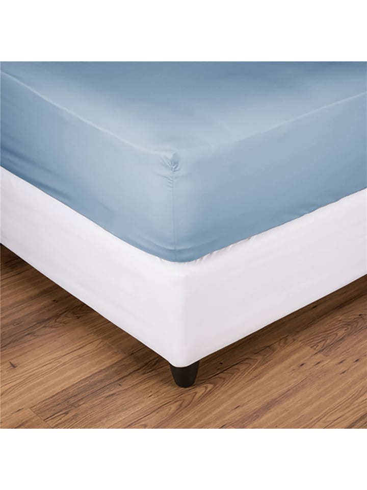 Nautica Home Jersey Spannbettlaken, 180x200 cm in Hellblau