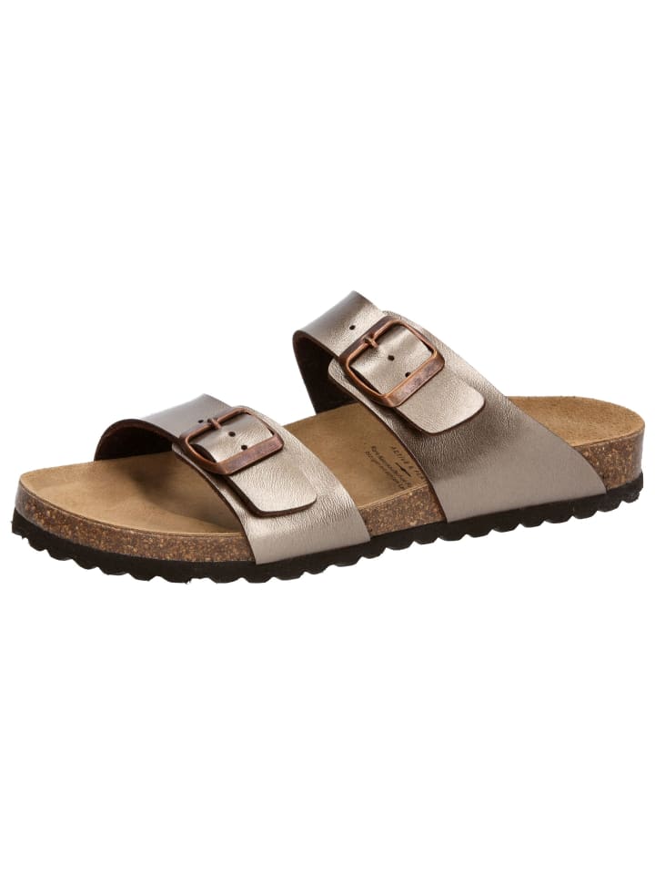 Pantolette "Bioline Mera" in Goldfarben
