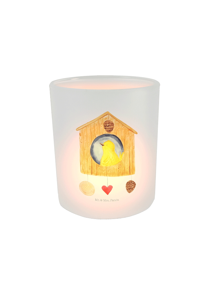 Windlicht Vogelhaus Home ohne Spruch in Transparent