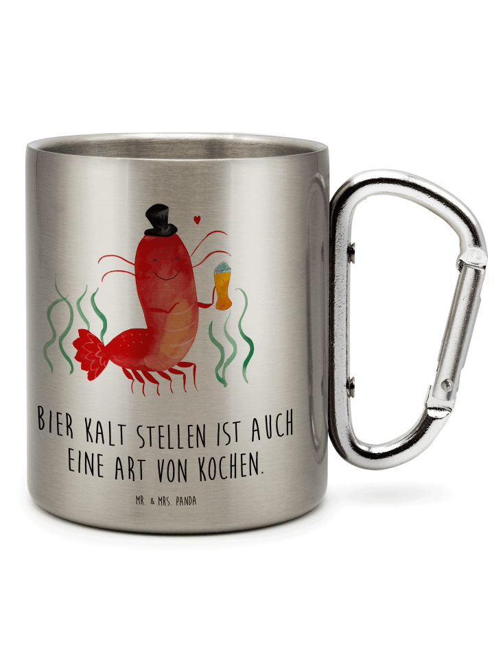 Thermobecher Hummer Weizen mit Spruch in Silber