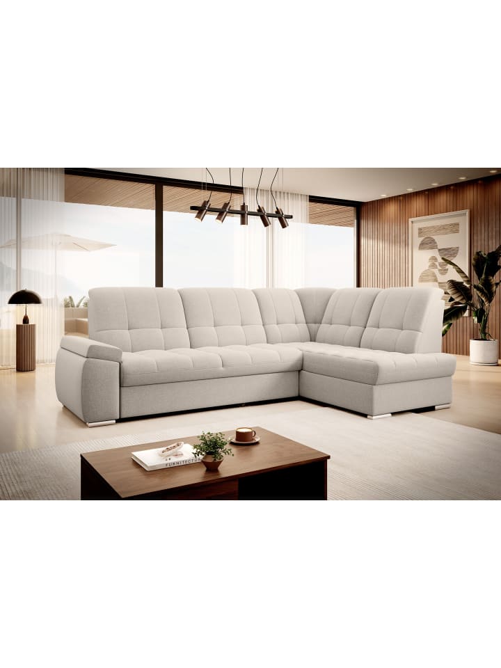 Saido Recamiere Rechts in Elfenbein - (L) 272 x (B) 272 x (H) 95 cm