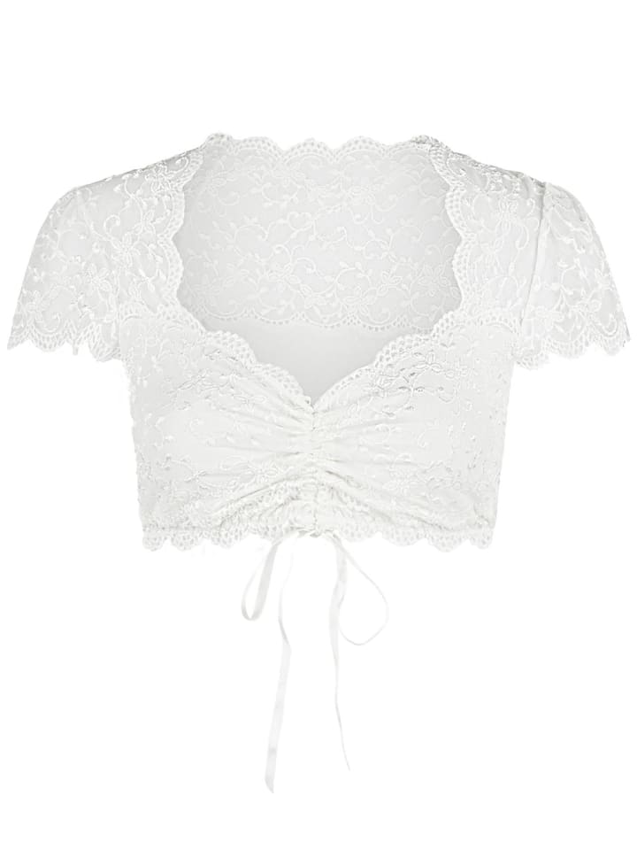 Dirndlbluse kurzarm in weiss