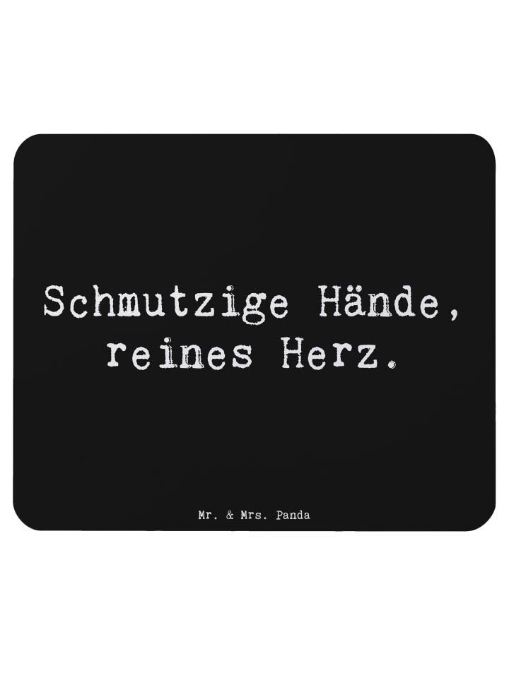 Mauspad Reines Herz Kind mit Spruch in Schwarz