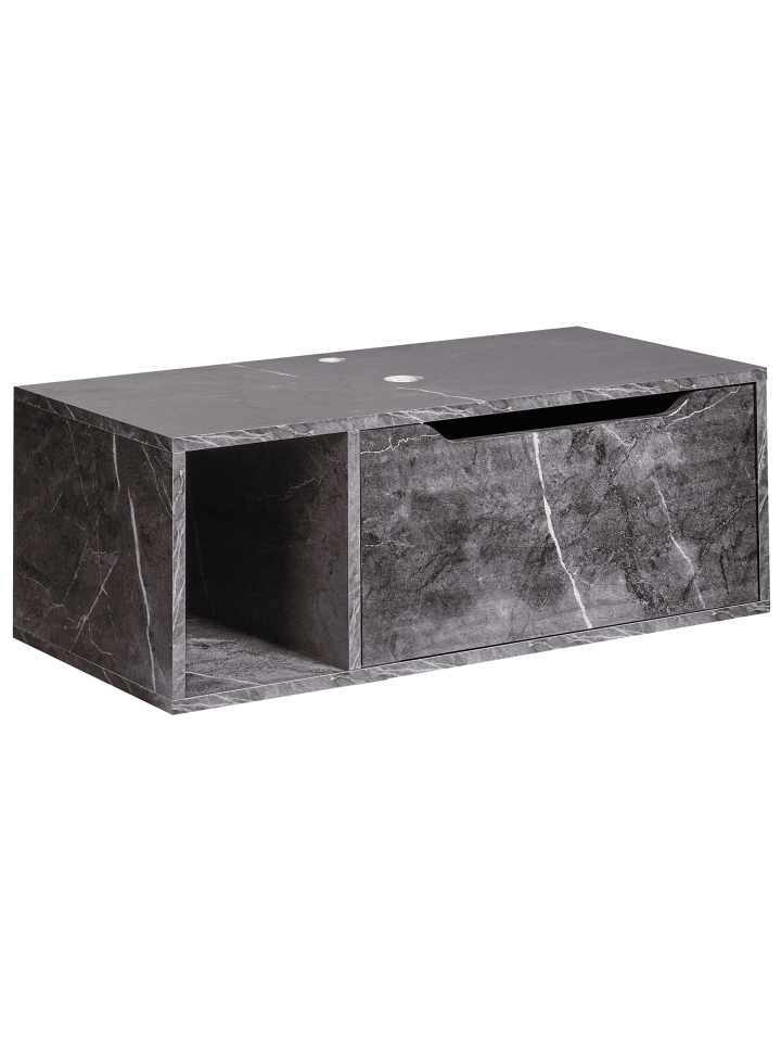 Waschbeckenunterschrank CASCAVEL in Schwarz - (W) 80 x (H) 28 x (L) 40 cm
