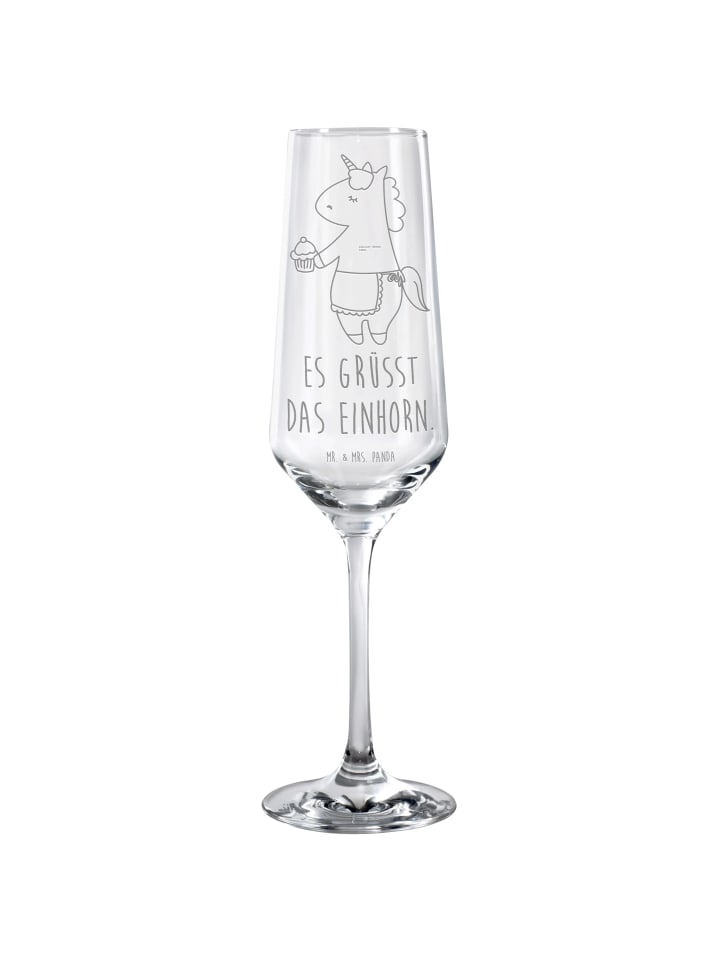 Sektglas Einhorn Muffin mit Spruch in Transparent